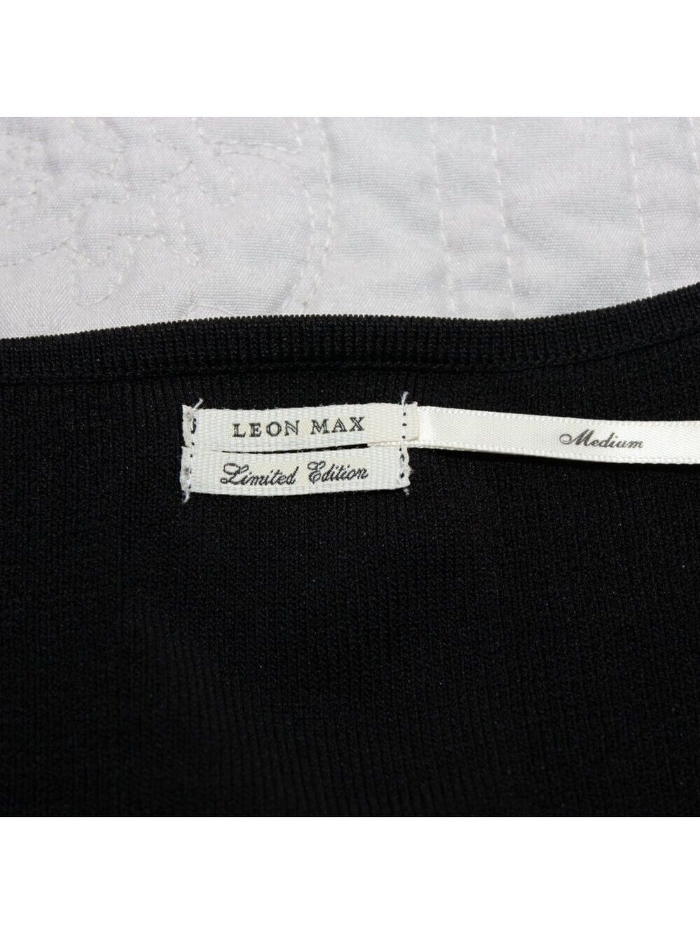 Leon Max Limited Edition Womens Black Knit Dress Dropped Waist Sleeveless Size M - Picture 5 of 12